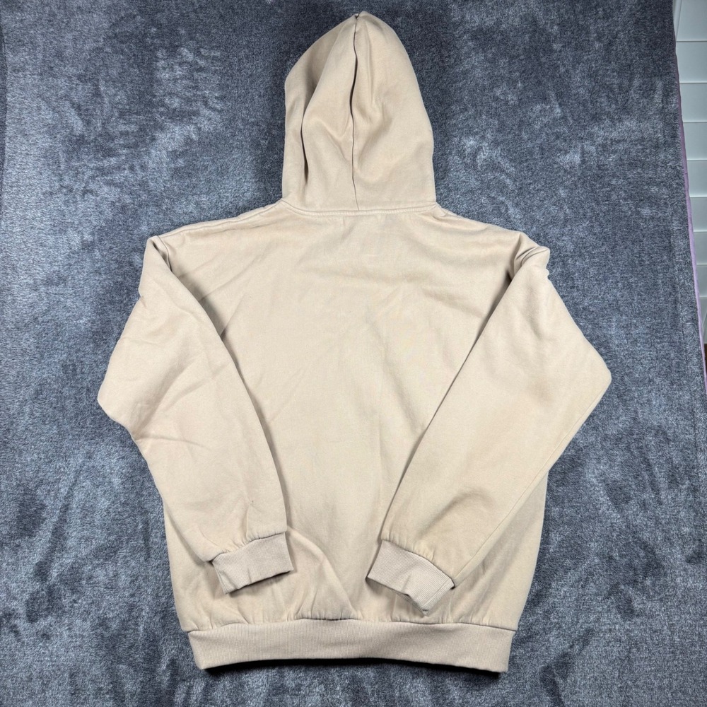 Comfrt Hoodie XL Tan Beige Fleece Pullover Minimalist Logo Mens - Picture 6 of 8